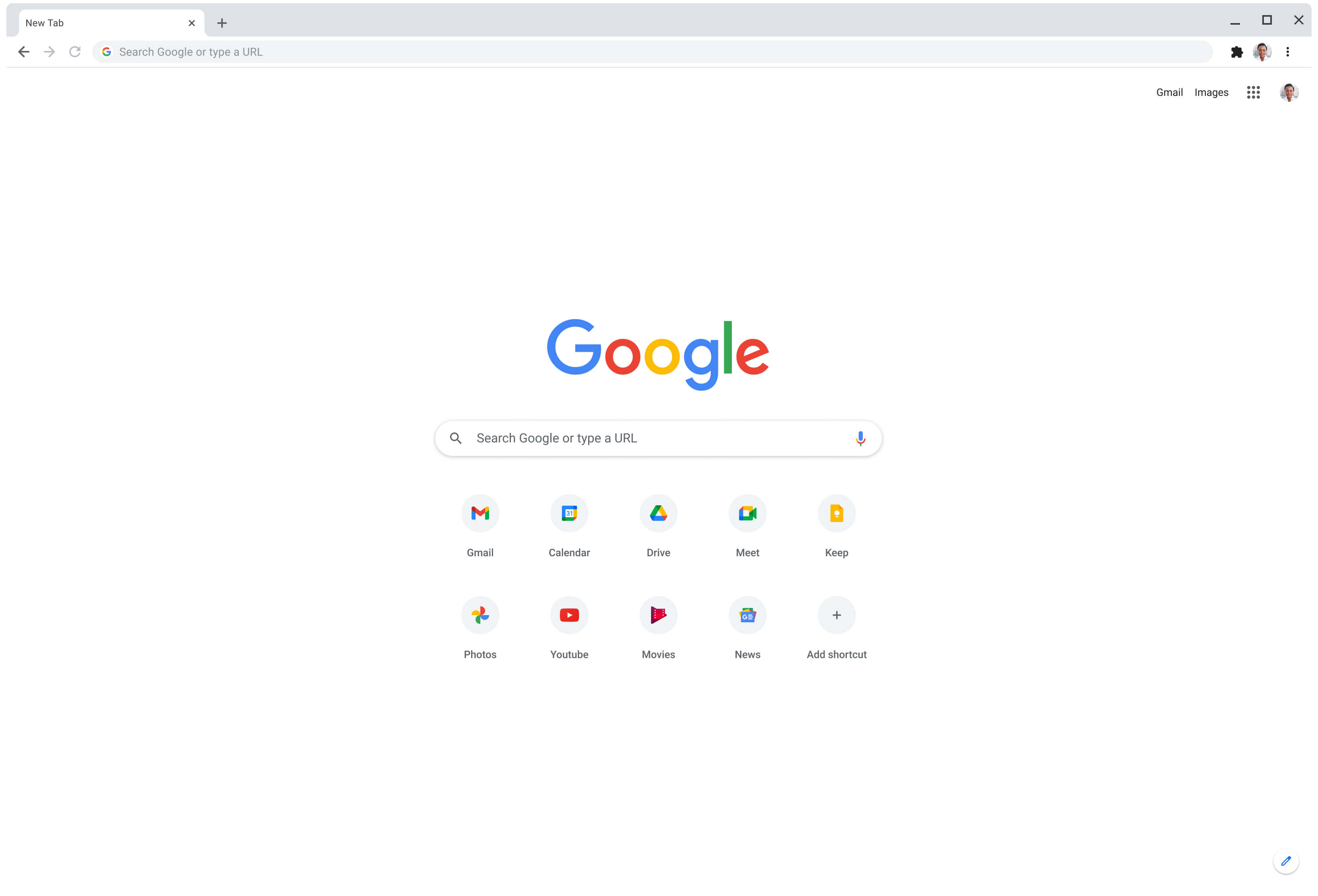 com 页面的 chrome 浏览器窗口.